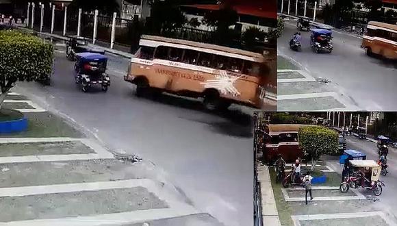 ​Iquitos: Pasajeros de colectivo salvan de morir en impresionante accidente de tránsito (VIDEO)