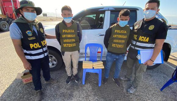 Nilton Alex Romero Chavarria llegaba la droga proveniente de Lima en una mochila en paquetes tipo ladrillo. (Foto: Difusión)