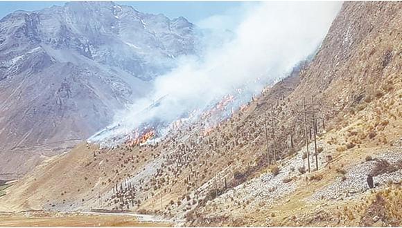Tres incendios forestales en menos de 24 horas reportó el COER Áncash