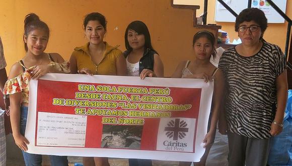 Damas de compañía entregan primer aporte económico para damnificados del norte del Perú
