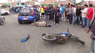 Nuevo Chimbote: Motociclista y amigo sufren violento choque