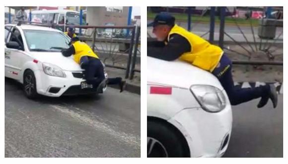 SJL: Taxista atropella y arrastra más de 20 metros a inspector municipal (VIDEO)
