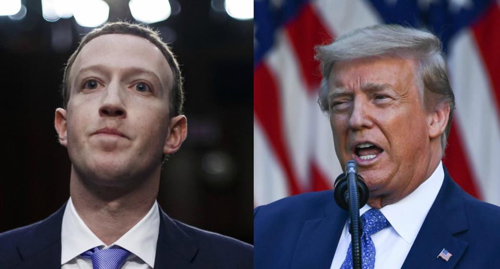 Varios empleados de Facebook han expresado su insatisfacción con su jefe este fin de semana y participaron en una huelga en línea el lunes. En la imagen,  Mark Zuckerberg y Donald Trump. (EFE/Shawn Thew - AFP / Brendan Smialowski).