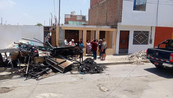 Incendio deja en la calle a humilde familia en Pisco