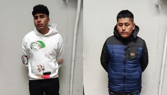 Luis Rodrigo Carrillo Calderón (20) y Kevin Erick Centeno Saira (20) quedaron detenidos por robo agravado. (Foto: Difusión)
