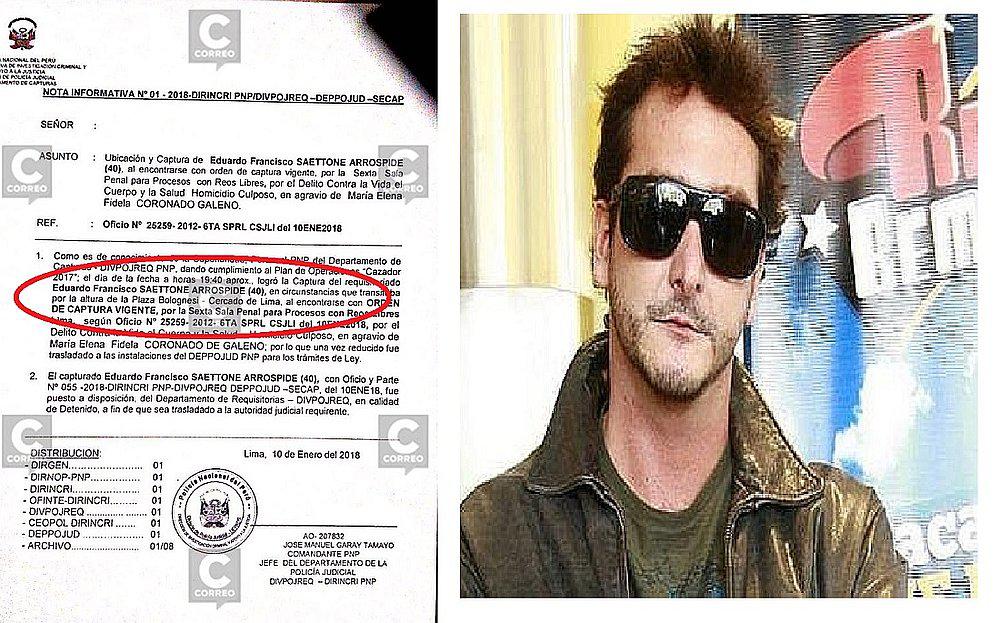 PNP informa que capturó a Edu Saettone, pero él asegura que se entregó (VIDEO)