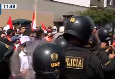 Las Bambas: Incidentes entre trabajadores y policías en Av. Abancay durante protesta