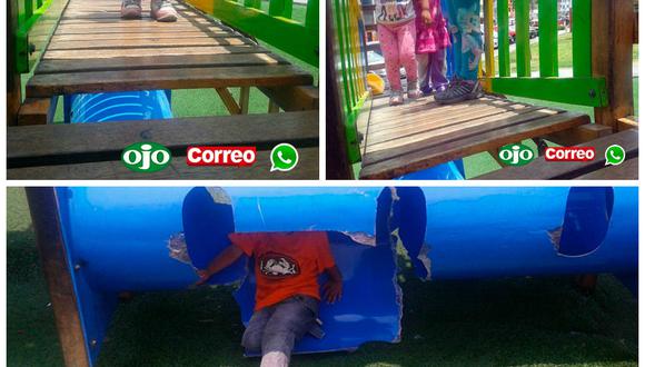 ​Desde WhatsApp: Niños en peligro por juegos de parque en SMP