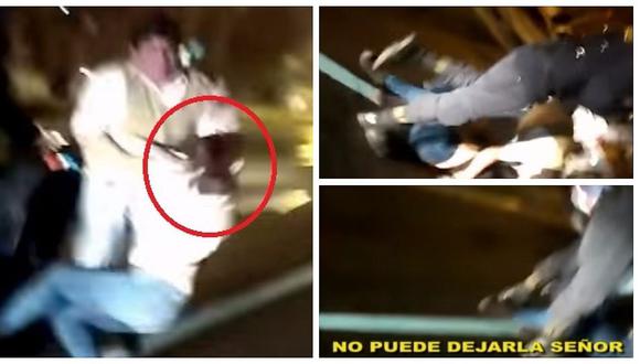 Lince: mujer recibe brutal golpiza por pareja en plena avenida y no lo denuncia (VIDEO)