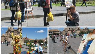 Cusco: artistas exhiben sus obras en Plaza de Armas