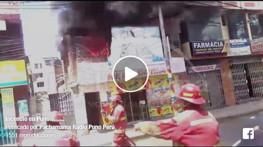 Facebook: ​Feroz incendio devoró segundo piso de vivienda en Puno (VIDEO)