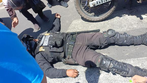 El SO3 Yhonatan Quispe Choquegonza (26) resultó herido en la avenida La Cultura. (Foto: Difusión)