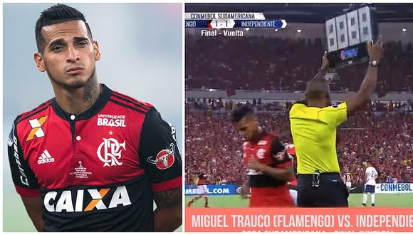 Miguel Trauco se fue pifiado en la final de la Copa Sudamericana que perdió Flamengo (VIDEO)