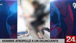 Lince: conductor atropella con su camioneta a delincuente en moto que asaltó a su pareja