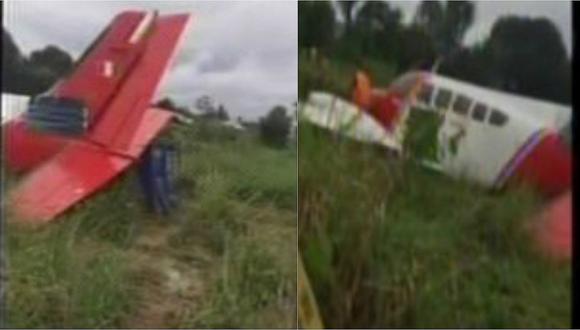 Avioneta se estrella al aterrizar de emergencia en Loreto
