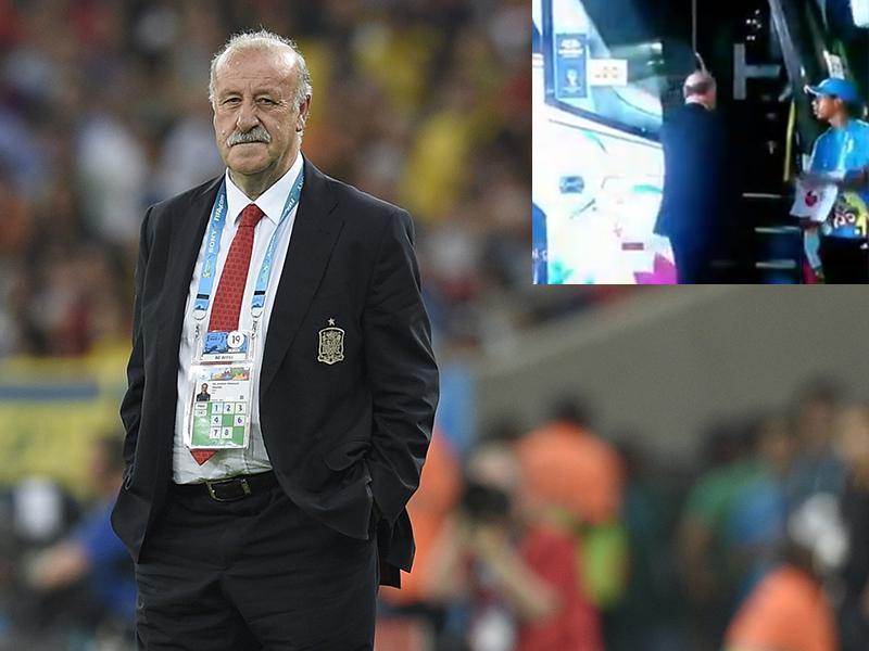 Brasil 2014: entrenador de España se equivocó e intentó subir al bus de Chile (VIDEO)