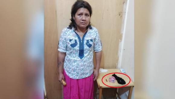 La visitante Yanine Lorena Rondoy Garay (43), llevaba entre sus partes íntimas las sustancias prohibidas, aparentemente marihuana y alcaloide