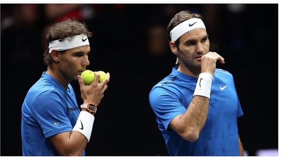 ​Rafael Nadal y Roger Federer formaron equipo y sucedió esta graciosa jugada (VIDEO)