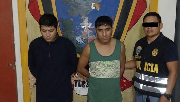 Jefry Anderson Oré Ramírez y Heyder Briceño Valladares fueron detenidos al recoger encomienda con alcaloide de cocaína