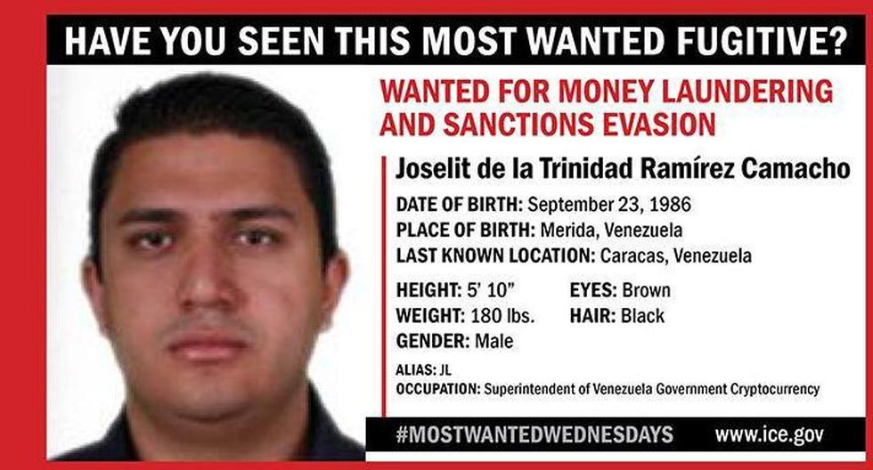 EE.UU. ofrece recompensa de US$5 millones por Joselit de la Trinidad Ramírez, persona cercana a Nicolás Maduro. (Foto: captura ICE.gov).