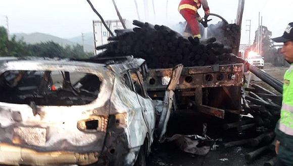 Conductor muere tras impactar su camioneta contra tráiler en Cañete (FOTOS Y VIDEO) 