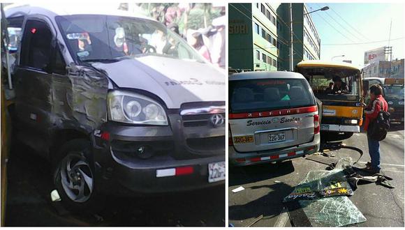 ​Choque de vehículos deja a 10 estudiantes heridos en Arequipa