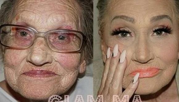 ​Esta es la increíble transformación de mujer de 80 años luego de ser maquillada (VIDEO)