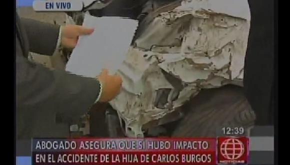 Peritaje: Auto en donde iba hija de Carlos Burgos habría sido impactado por detrás