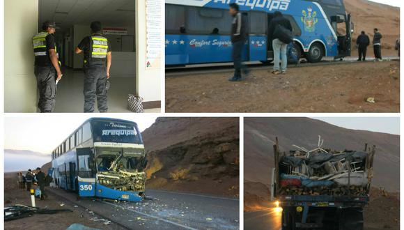 30 pasajeros salvaron de la muerte en colisión contra camión
