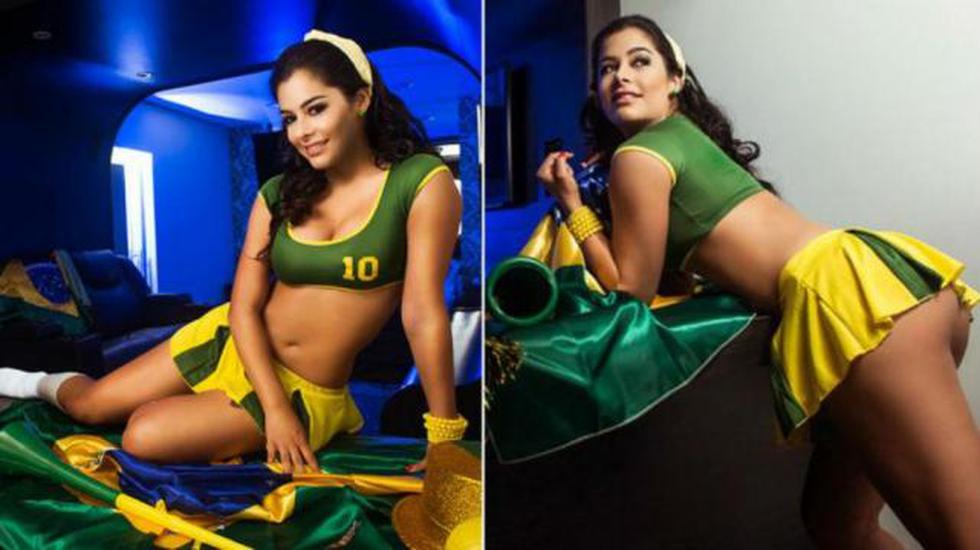 Brasil 2014: Larissa Riquelme empieza a calentar la previa de la Copa del Mundo (FOTOS)