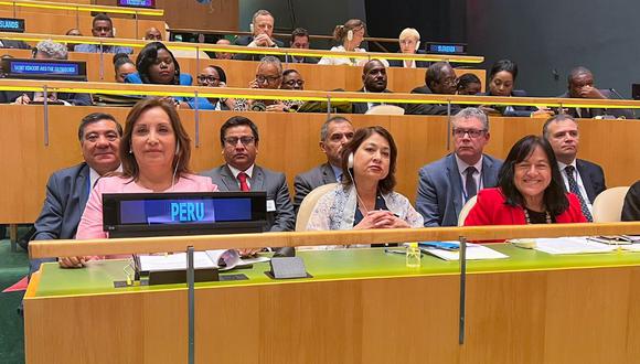 En la sede de la #ONU, en Nueva York, la mandataria Dina Ercilia Boluarte Zegarra participa en la inauguración del Foro Político de Alto Nivel sobre Desarrollo Sostenible. (Foto: Presidencia)
