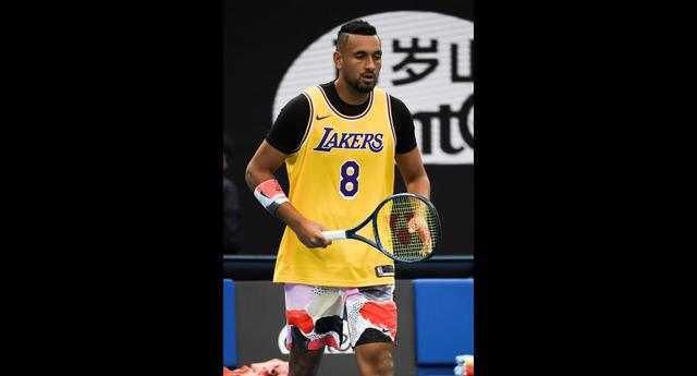 El homenaje de Nick Kyrgios a Kobe Bryant previo al duelo frente a Rafael Nadal. (Foto: AFP)