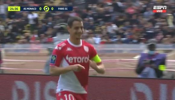 Gol de Ben Yedder para el 1-0 del PSG vs. Mónaco de la Ligue 1. (Foto: Captura de ESPN)