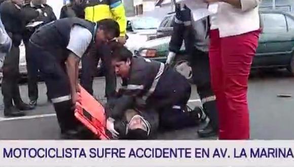 San Miguel: Accidente de tránsito deja a motociclista herido