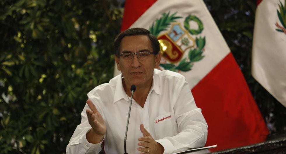 Martín Vizcarra en conferencia de prensa. Foto: Presidencia.
