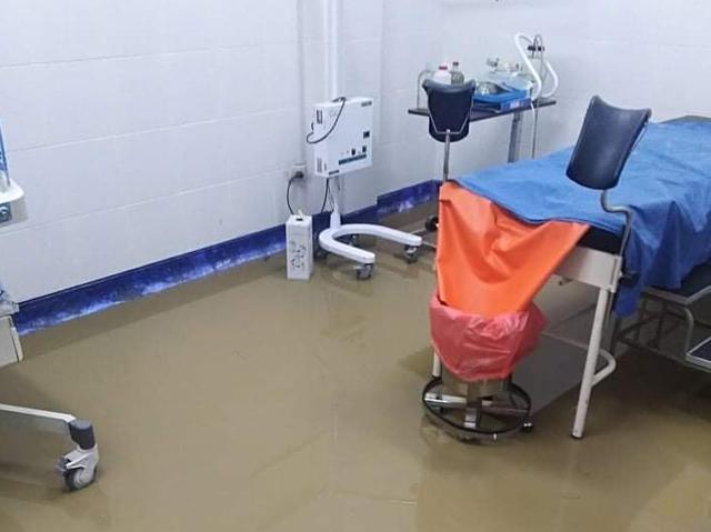 El centro de salud de Molinopampa también quedó inundado.  (Foto: Chachapoyas Noticias)
