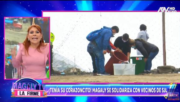 Magaly Medina se dirige a las autoridades tras donar agua a San Juan de Lurigancho. (Foto: Captura Magaly TV: La Firme).
