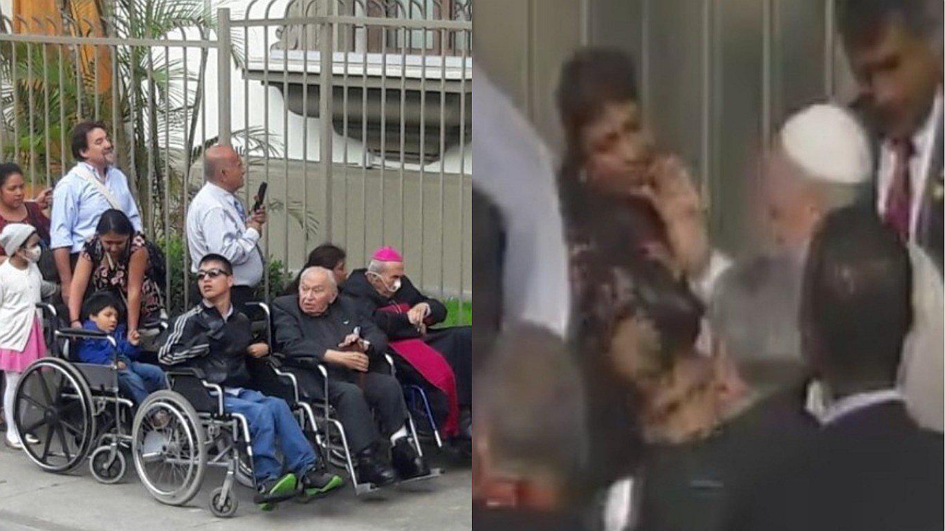 Papa Francisco dio su bendición a enfermos a su salida de la Nunciatura (VIDEO)