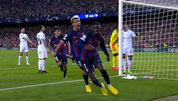 Gol de Ousmane Dembélé para el 1-0 de Barcelona vs. Inter. (Captura: ESPN)