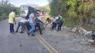 Amazonas: caída de rocas interrumpe carreteras Fernando Belaunde Terry, Jaén-San Ignacio y Tarapoto-Yurimaguas