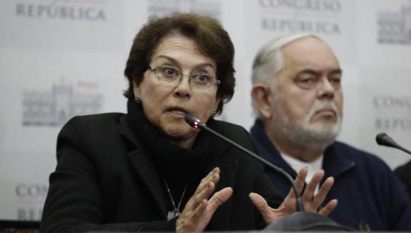 Echaíz, antes congresista de Alianza para el Progreso y ahora legisladora de Renovación Popular, se postula a última hora como candidata a la presidencia del Congreso, pese a que días atrás se anunció que no lo haría. (FOTO: Renzo Salazar / @photo.gec)