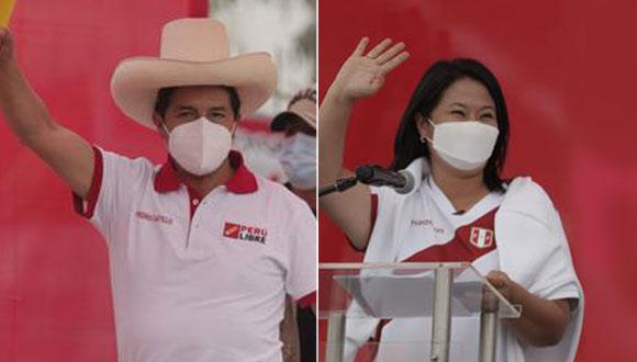 Keiko Fujimori obtiene 52% y Pedro Castillo llega a 47% en el conteo de la ONPE al 42%. de las actas procesadas. (Fotos: GEC)