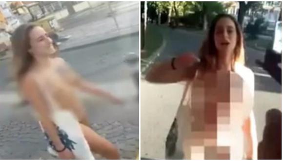 Mujer causa revuelo al caminar desnuda por la calle para realizar "un experimento social"