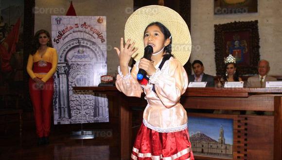 Niña dedica poema a Yamila Osorio y le pide tener identidad arequipeña (Video)
