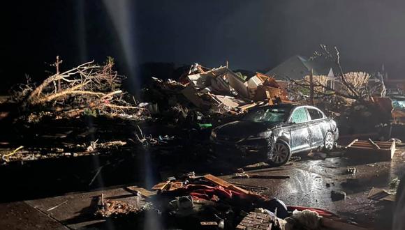 El tornado tocó tierra la medianoche del martes pasado con vientos de más de 250 kilómetros por hora. (Foto: oficina del Sheriff's del condado de Brunswick)