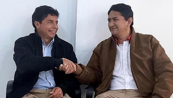 Pedro Castillo y Vladimir Cerrón durante la campaña presidencial, una relación de socios políticos que hoy se mantiene en pie.