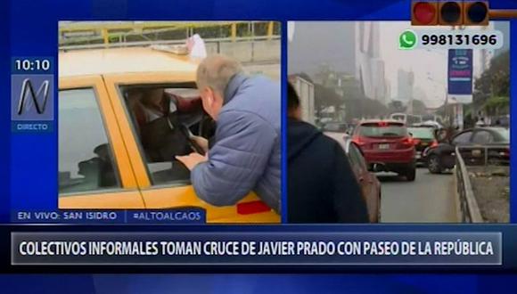 Vehículos informales no respetan 'pico y placa' y generan caos en Javier Prado (VIDEO)