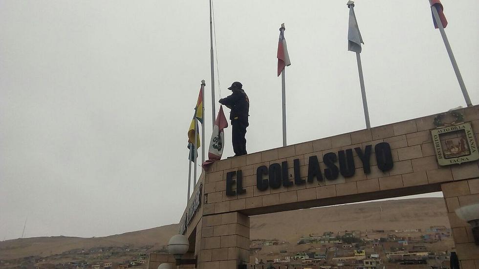 Subprefecto regala una bandera nueva al terminal El Collasuyo