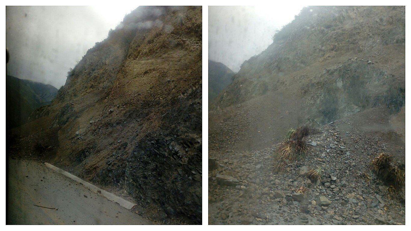 Huaico bloquea pase de Tarma al distrito de Huasahuasi 