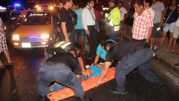 Chimbote: Serenos auxilian a joven atropellado por motociclista 